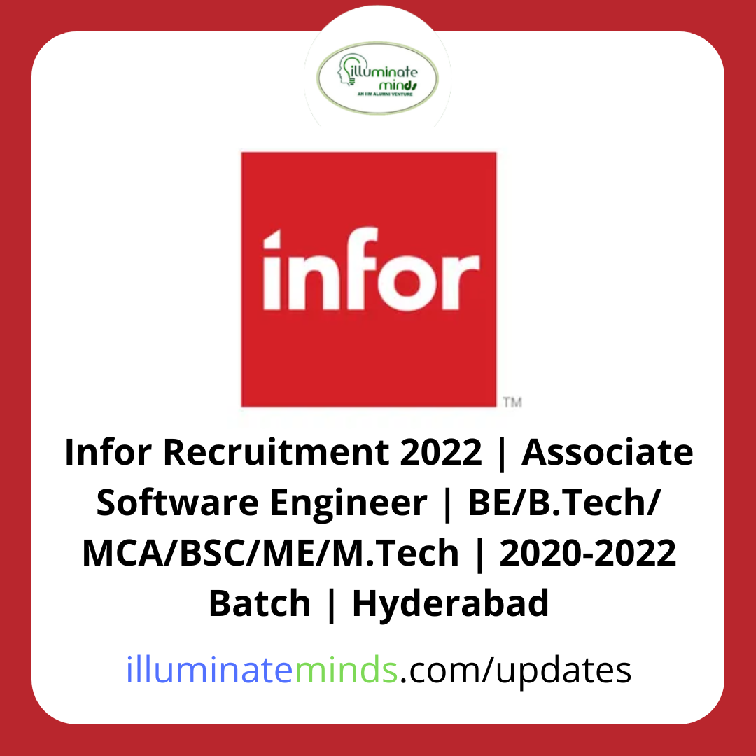 Infor Recruitment 2022 | Associate Software Engineer | BE/B.Tech/ MCA ...