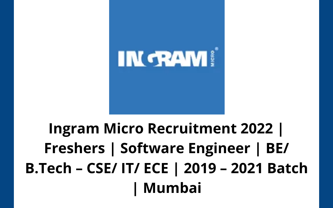 Ingram Micro Recruitment 2022