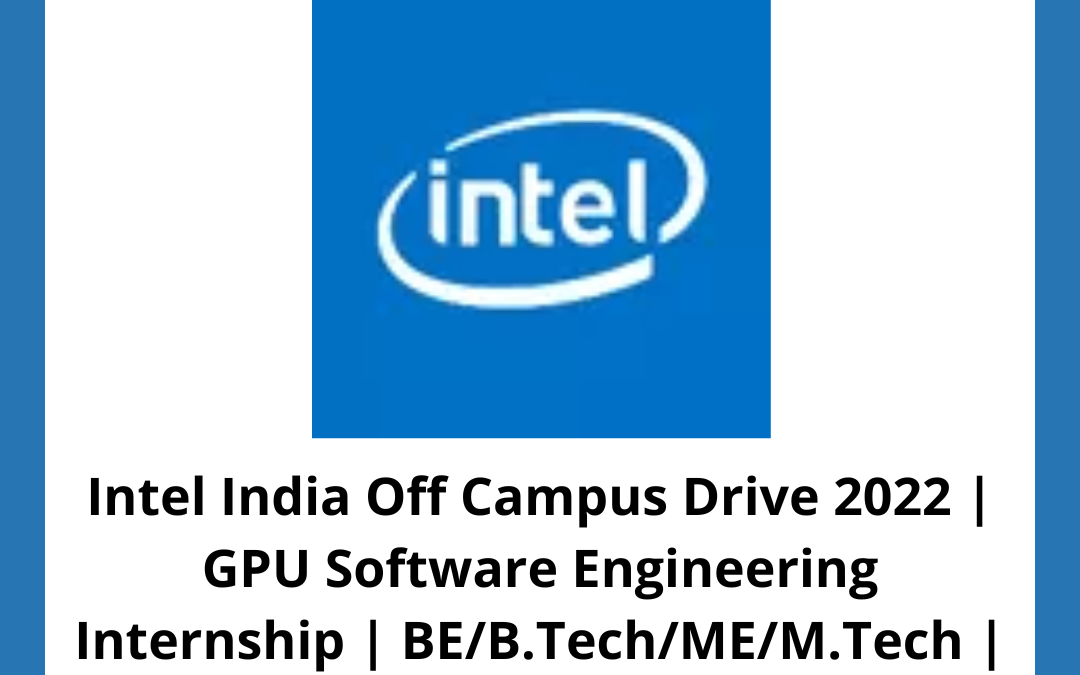 Intel India Off Campus Drive 2022