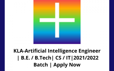 KLA-Artificial Intelligence Engineer  | B.E. / B.Tech| CS / IT|2021/2022 Batch | Apply Now