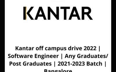 Kantar off campus drive 2022 | Software Engineer | Any Graduates/ Post Graduates | 2021-2023 Batch | Bangalore