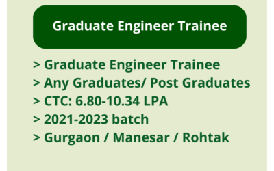 Maruti Suzuki off campus drive 2023 | Graduate Engineer Trainee | Any Graduates/ Post Graduates | CTC: 6.80-10.34 LPA | 2021-2023 batch | Gurgaon/Manesar/Rohtak