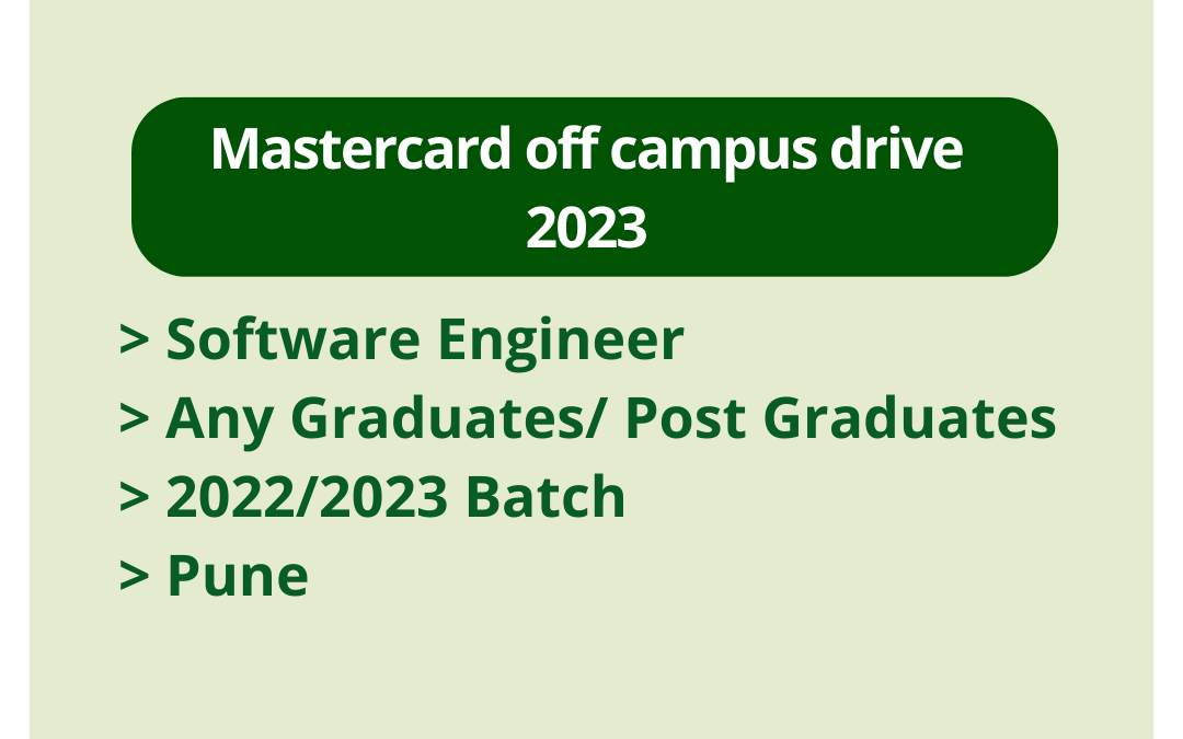 Mastercard off campus drive 2023