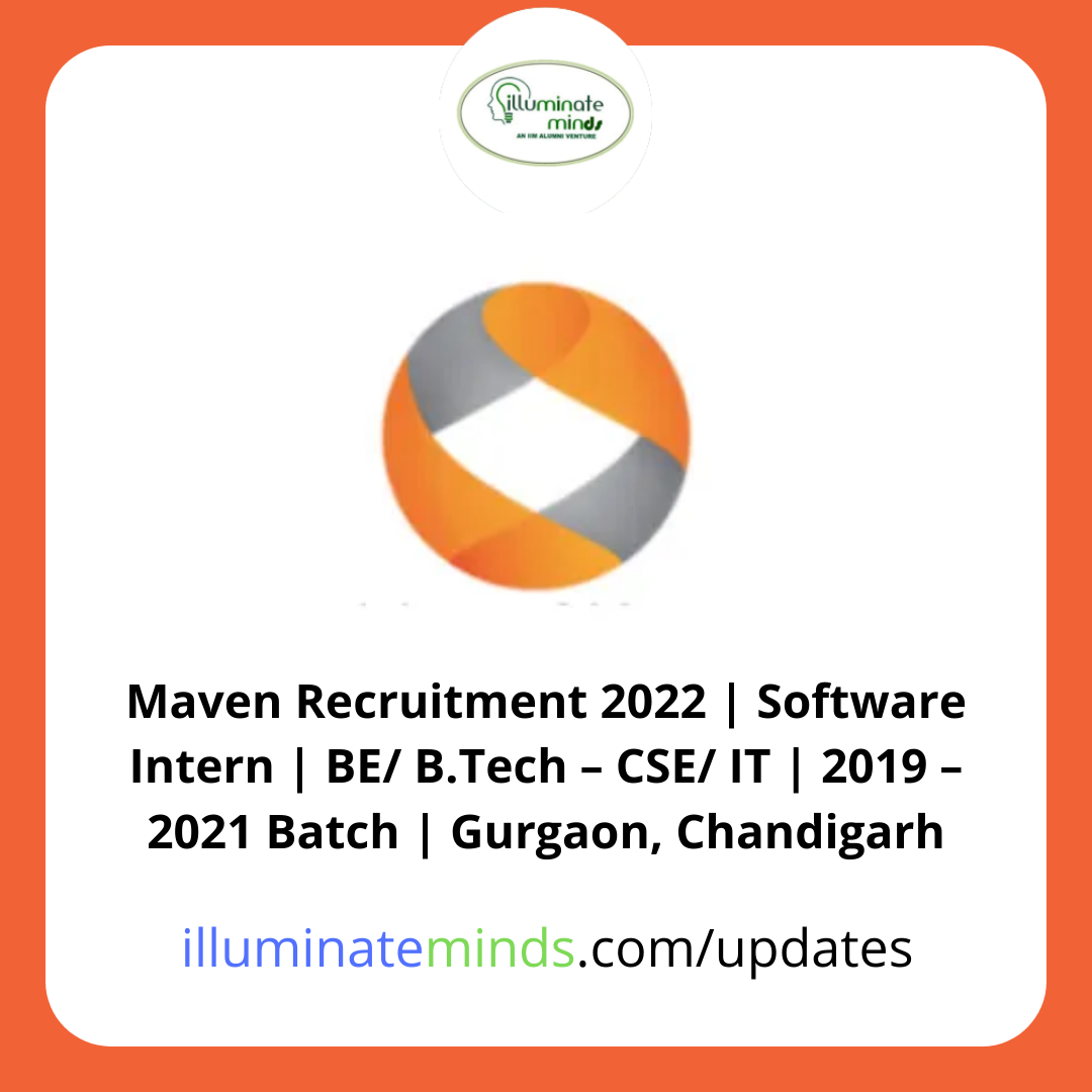 Maven Recruitment 2022 Software Intern BE B Tech CSE IT 2019 maven-recruitment-2022-software-intern-be-b-tech-cse-it-2019
