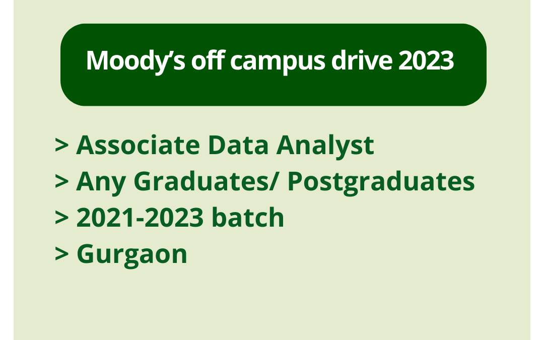 Moody’s off campus drive 2023