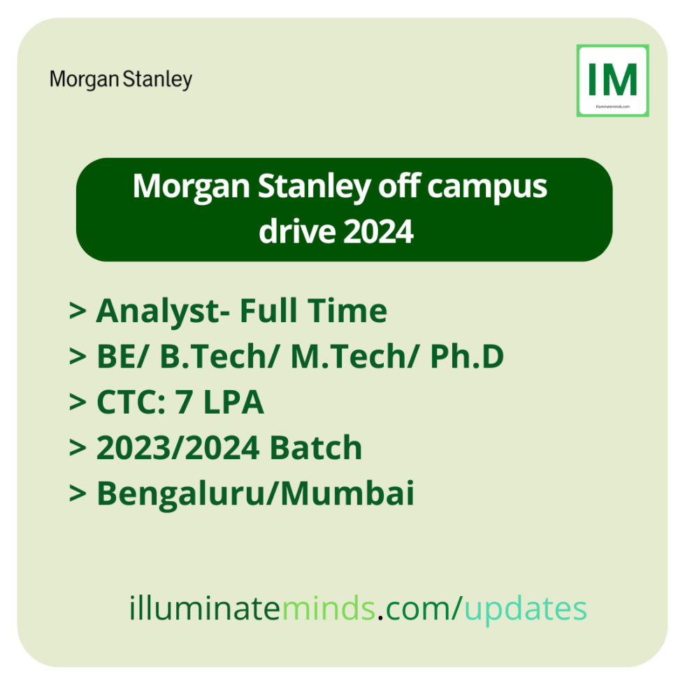 Stanley off campus drive 2024 Analyst Full Time BE/ B.Tech
