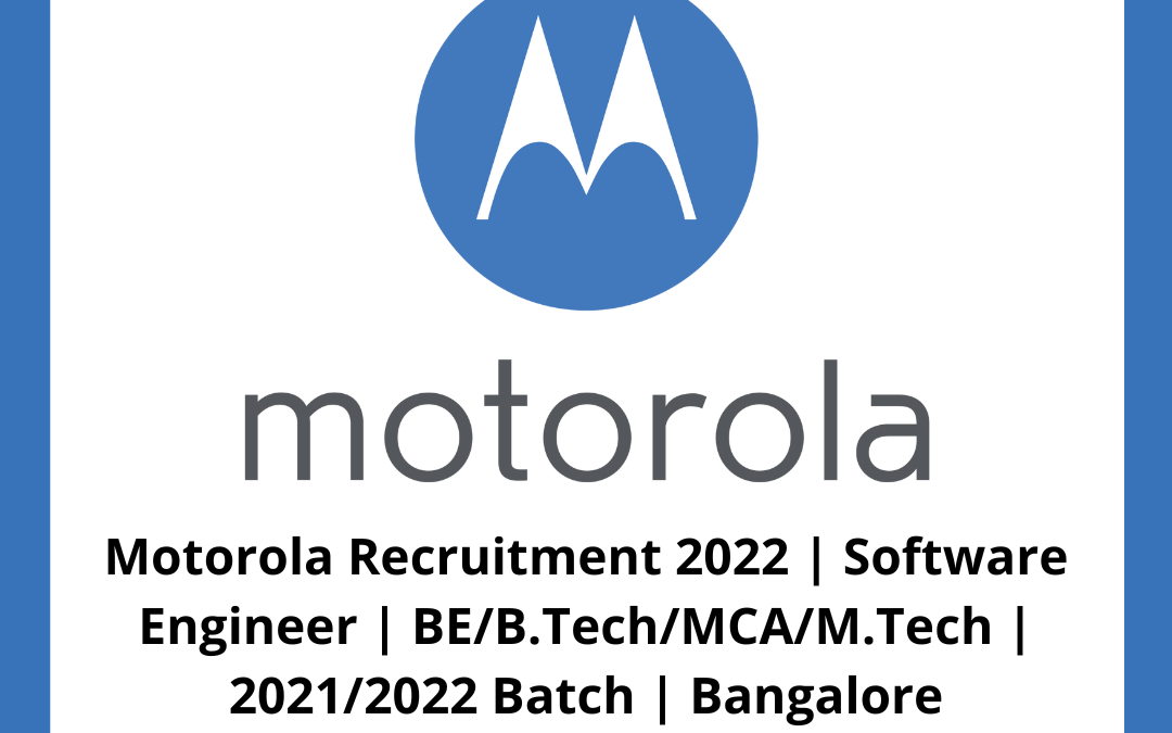 Motorola Recruitment 2022