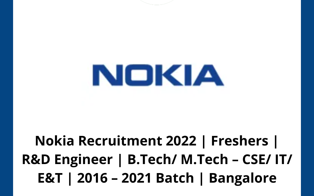 Nokia Recruitment 2022