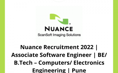 Nuance Recruitment 2022 | Associate Software Engineer | BE/ B.Tech – Computers/ Electronics Engineering | Pune