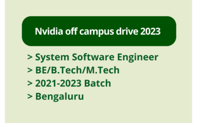 Nvidia off campus drive 2023 | System Software Engineer | BE/B.Tech/M.Tech | 2021-2023 Batch | Bengaluru