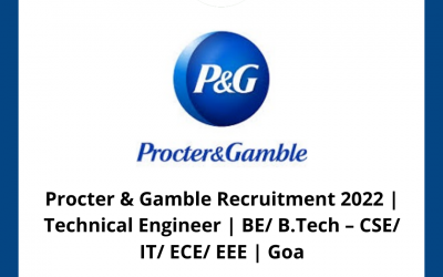 Procter & Gamble Recruitment 2022 | Technical Engineer | BE/ B.Tech – CSE/ IT/ ECE/ EEE | Goa