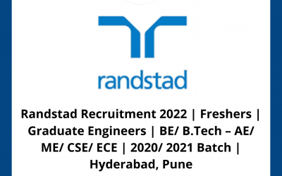 Randstad Recruitment 2022 | Freshers | Graduate Engineers | BE/ B.Tech – AE/ ME/ CSE/ ECE | 2020/ 2021 Batch | Hyderabad, Pune