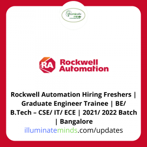 Rockwell Automation Hiring Freshers
