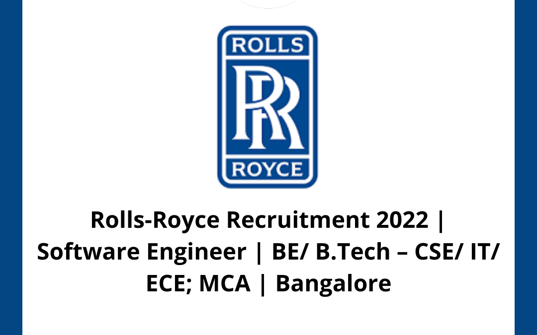 Rolls-Royce Recruitment 2022