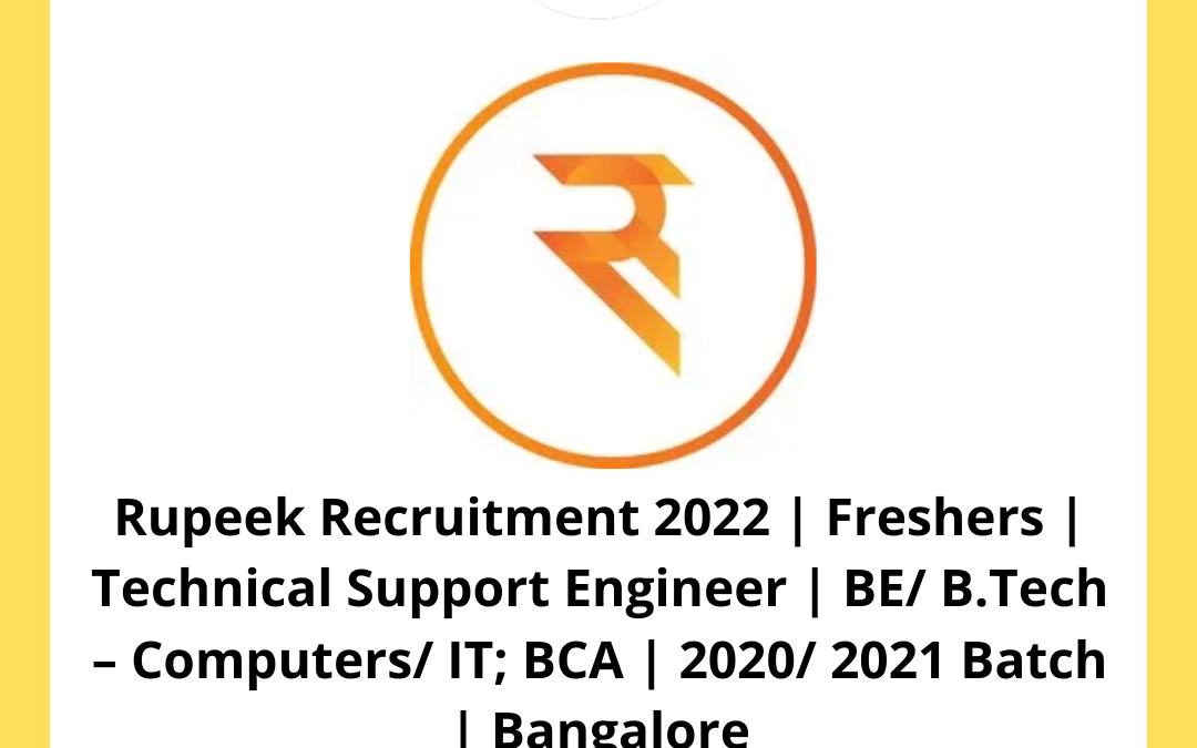 Rupeek Recruitment 2022