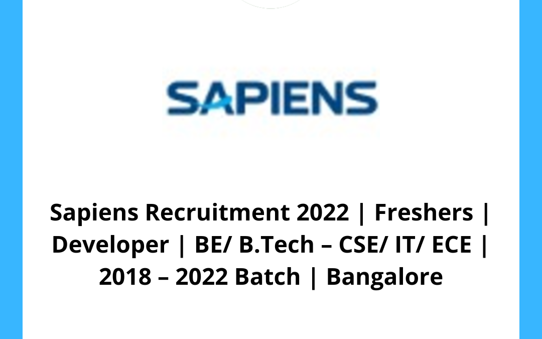 Sapiens Recruitment 2022