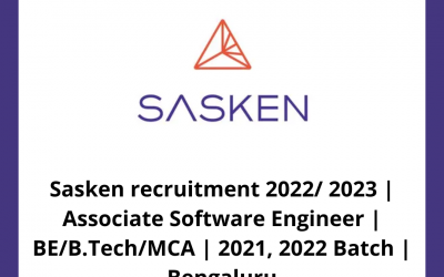 Sasken recruitment 2022/ 2023 | Associate Software Engineer | BE/B.Tech/MCA | 2021, 2022 Batch | Bengaluru