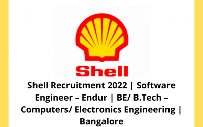Shell Recruitment 2022 | Software Engineer – Endur | BE/ B.Tech – Computers/ Electronics Engineering | Bangalore