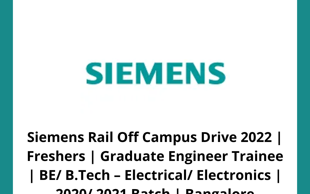 Siemens Rail Off Campus Drive 2022
