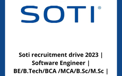 Soti recruitment drive 2023 | Software Engineer | BE/B.Tech/BCA /MCA/B.Sc/M.Sc | 2020-2023 batch | Kochi/Gurugram