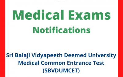 Sri Balaji Vidyapeeth Deemed University Medical Common Entrance Test (SBVDUMCET)