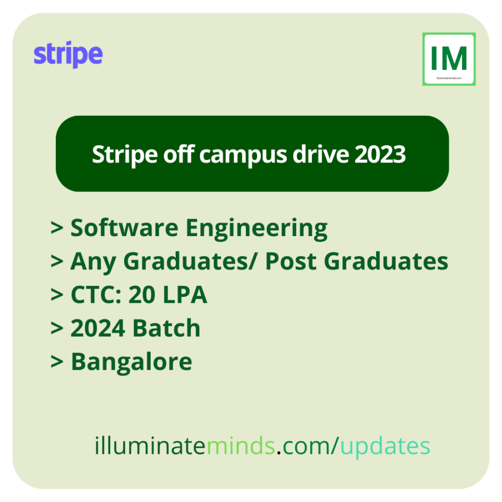 Stripe off campus drive 2023 | Software Engineering | Any Graduates ...