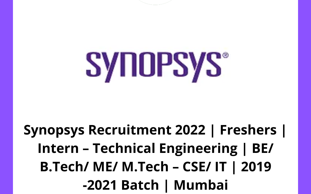 Synopsys Recruitment 2022