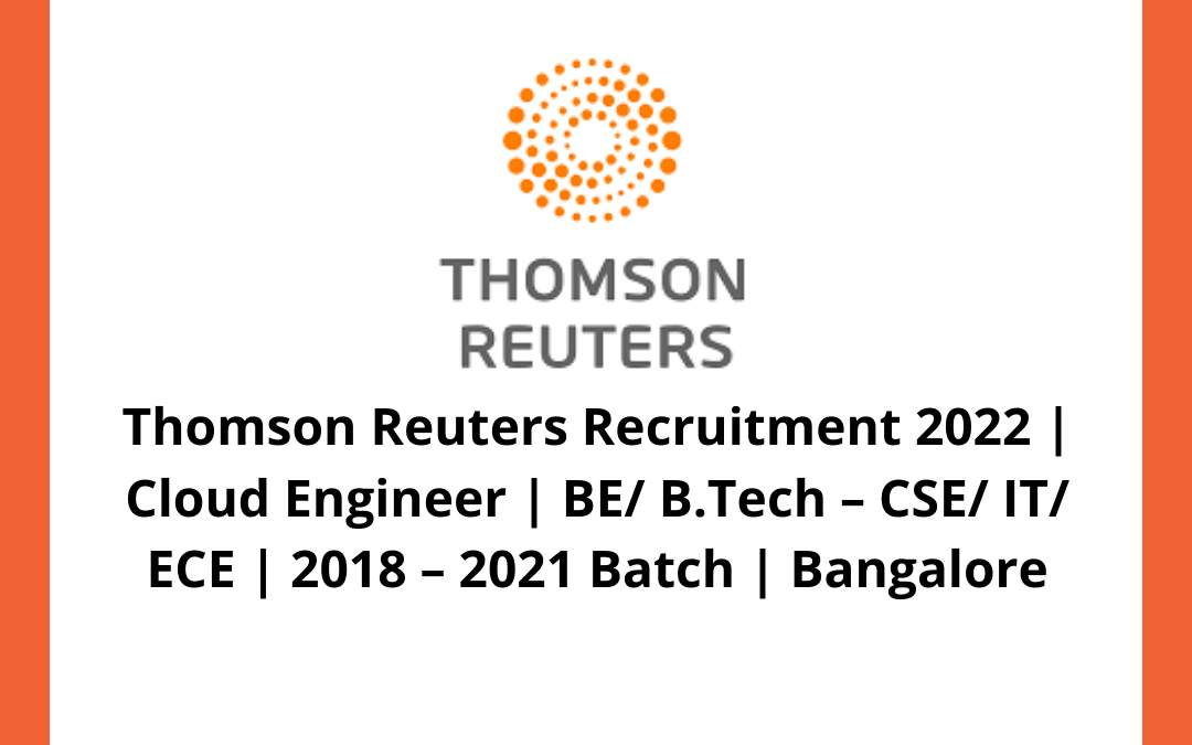 Thomson Reuters Recruitment 2022