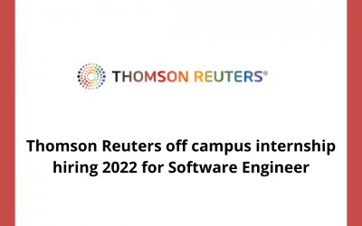 Thomson Reuters off campus internship hiring 2022 for Software Engineer
