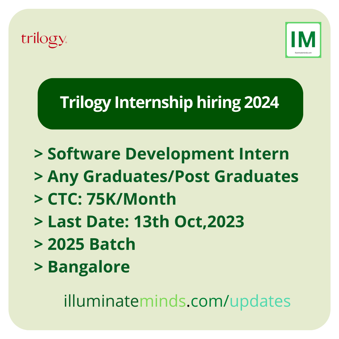 Trilogy Internship hiring 2024 Software Development Intern Any