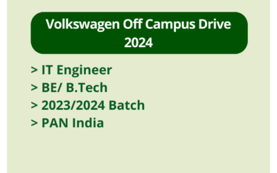 Volkswagen Off Campus Drive 2024 | IT Engineer | BE/ B.Tech | 2023/2024 Batch | PAN India