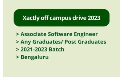 Xactly off campus drive 2023 | Associate Software Engineer | Any Graduates/ Post Graduates | 2021-2023 Batch | Bengaluru