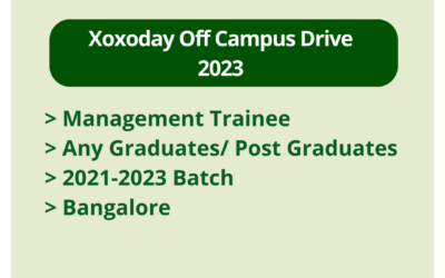 Xoxoday Off Campus Drive 2023 | Management Trainee | Any Graduates/ Post Graduates | 2021-2023 Batch | Bangalore