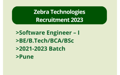 Zebra Technologies Recruitment 2023 | Software Engineer – I | BE/B.Tech/BCA/BSc | 2021-2023 Batch | Pune