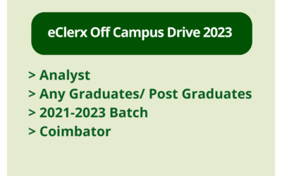 eClerx Off Campus Drive 2023 | Analyst | Any Graduates/ Post Graduates | 2021-2023 Batch | Coimbator